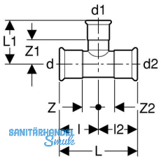 Geberit Mapress Edelstahl Gas T-St�ck