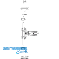 Ladenschnappverschluss Rustico mit Schliezapfenplatten, schwarz (104036)