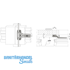 Ladenschnappverschluss Rustico mit Schliezapfenplatten, schwarz (104036)