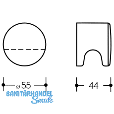 HEWI Wechselgarnitur 111.20 R/122.23 - auf Rosette PZ reinwei