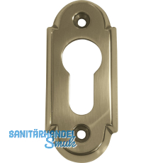 GRUNDMANN Zylinderrosette PZ, WG oval, 32 x 74 x 6, Messing poliert schutzlackiert