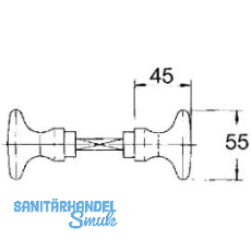 MARCHESI Knopfdrckerlochteil,  55 mm, Messing patiniert