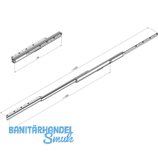 Ausziehtischfhrung CLASSIC, Auszugslnge 2300 mm, 90 kg, Stahl verzinkt
