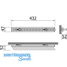 Krawattenhalter starr Modell D, 432x48x52 mm, Aluminium/Kunststoff schwarz
