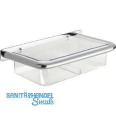 Wandschirmgarnitur Nora mit Kunststoffwanne, Stahl verchromt poliert