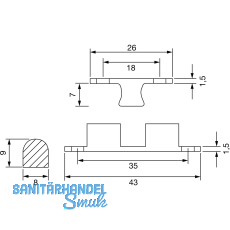 Doppelkugelschnapper, 8 x 43 mm, Messing poliert