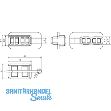 Universal-Feststeller fr Laufschienen Alu, Kunststoff transparent