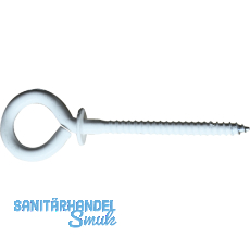 Ringschraube mit Holzgewinde gerade 4,4x 60 wei-beschichtet mit Beffe