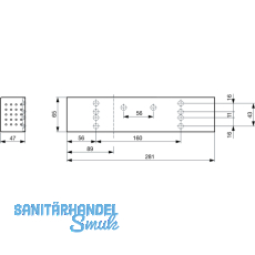 Trschlieer TS 92 G, EN 1-4, ohne Gleitschiene, Flgelb. -1100 mm, silber