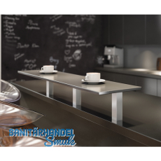 Barkonsole Capri Holz gerade 50 x 50 mm, Hhe 230 mm, Aluminium Edelstahl Effekt