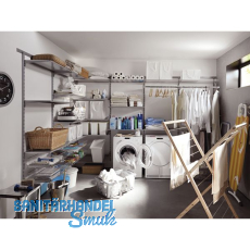 Classic Wandschiene 10000, einreihig, Lnge 1000 mm,Stahl wei-alu (RAL 9006)