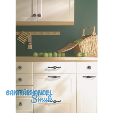 Griff Cage LA 128 mm, Breite 136 mm, Stahl altzinn antik