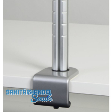 Klemmbefestigung Quatro, Zinkdruckguss silber lackiert (RAL 9006)