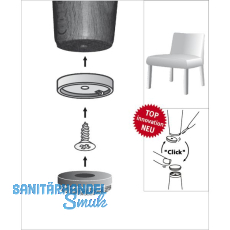 QuickClick Basisteil zum Anschrauben  30 mm, Hhe 5 mm, Kunststoff wei