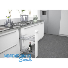 Sige Seitenwandauszug mit Vollauszug KB300; T500 mm, Stahl silberfarbig