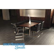 Tischkufe Breite 600 mm, Hhe 720 mm, Edelstahl gebrstet