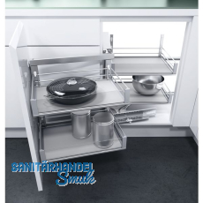 VAUTH-SAGEL PREMEA WACO Artline Eckauszug re., KB900, silber/MDF grau/Glas sat.