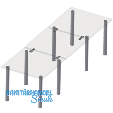 Tischplattenverbinder RAMTI, Bohrbild 32 mm, Kunststoff grau/Zink Druckguss