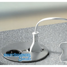 Einbausteckdose TWIST 2S, 2 Stk. Schukosteckdosen, Edelstahl Effekt