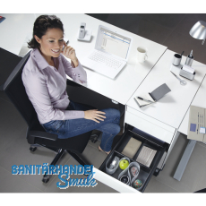 HETTICH SYSTEMA TOP 2000 Schreibmaterial-Auszug 392 mm; Hhe 25 mm, Alu-Finish