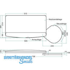 Keyboard-Auszug 201, schwarz