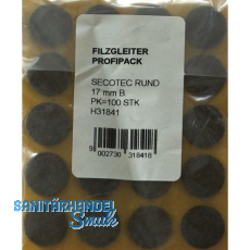 SECOTEC Filzgleiter selbstklebend rund braun 35 mm SB-4