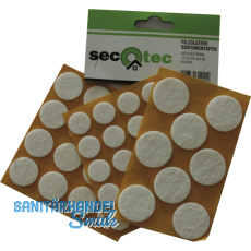 SECOTEC Filzgleiter-Set selbstklebend rund 44-tlg. wei 17/22/28 mm SB-1