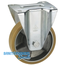 Bockrolle mit Alufelge Polyurethan-Bereifung 200 x 50 mm/Platte 140 x 110 mm