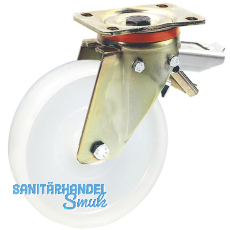 Schwerlastfeststellrolle mit Polyamidrad u. Feststeller 150x50mm/Platte140x110mm