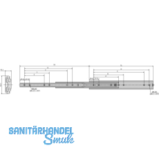 ACCURIDE 5321 Kugelkfigfhrung - berauszug, L 550 mm Stahl chromatiert