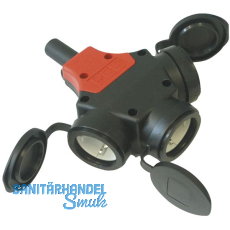 Gummihngekupplung 3-fach 16 Ampere 250 Volt IP44