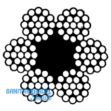 Drahtseil DIN 3055  8 mm 6x19 Litzen + 1 FE verzinkt