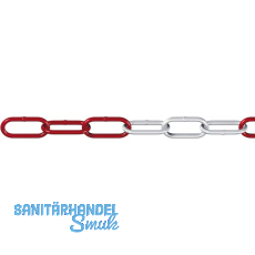 DIN5685-1 Absperrkette rot-wei verzinkt 6 mm 1 Bund=15 Meter