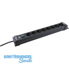 BRENNENSTUHL 8-fach Verteiler schwarz mit Schalter Lnge 490 mm