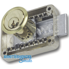 JuNie 2828 Zylinder-Kastenschloss Sperre BN 0101, Zylinder Messing poliert