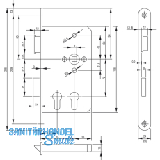 Fluchttrschloss 2328 fr 2 PZ, 1-flg, Funk. E, rechts, Edelstahl