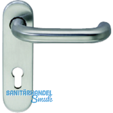 Drckerlochteil 7014 m. Kurzschild PZ 72 mm, fr auen rund H+S, silber eloxiert