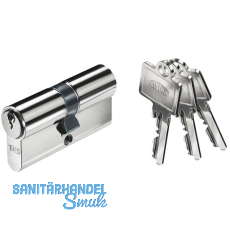 Industriedoppelzylinder BKS 31/40mm,Schlsselreide eckig,Messing vernickelt matt