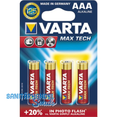 VARTA Batterie Max Tech LR03/AAA 1.5V (4St)
