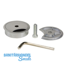 Befestigung mit Kabeldurchfhrung Quatro, Bohr  80,Zinkdruckguss verchromt matt