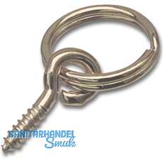 Bilderring mit Ringschraube Gre 1  9 Innen Stahl vermessingt