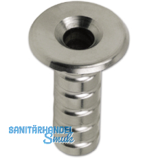 Bodenbchse ohne Verschluss, 10 mm, Hhe 55 mm, Messing vernickelt matt