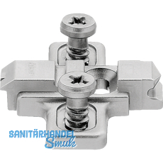 BLUM CLIP Kreuzmontageplatte, vorm. Systemschrauben, HV: Langloch, Distanz 0 mm BLUM CLIP Kreuzmontageplatte, vorm. Systemschrauben, HV: Langloch, Distanz 0 mm