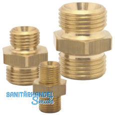 Druckluft Doppelnippel mit AG 3/8\" und AG 3/8\" aus Messing