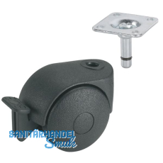 Doppelrolle 50 mm Kunststoff-schwarz mit Feststeller Doppelrolle 50 mm Kunststoff-schwarz mit Feststeller