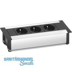 Einbau Steckdosenleiste EVOline Frame Dock Small 3xSchukosteckdose