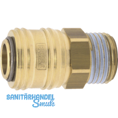 Euro Druckluft Kupplung aus Messing mit Auengewinde 3/8\"