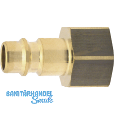 Euro Druckluft Stecknippel aus Messing mit Innengewinde 1/4\"