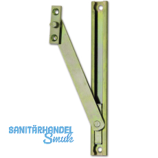 Fensterfeststeller verdeckt liegend, m. Einhngeplatte, Stahl gelb passiviert