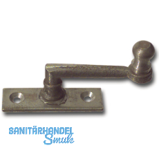Fensterreiber m. Eisenknopf auf eckiger Platte, 17 mm, Grauguss blank